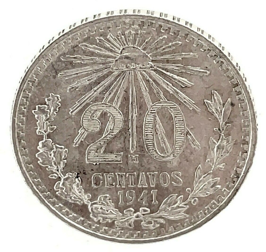 Amazon.com: 1920-1943 Mexican 20 Centavos Silver Libertad